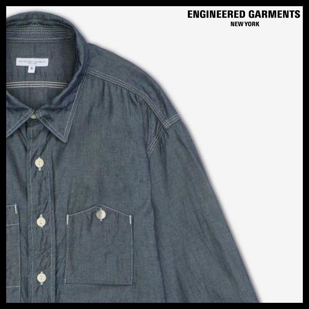 ◆Engineered Garments◆ ワークシャツ インディゴ シャンブレー