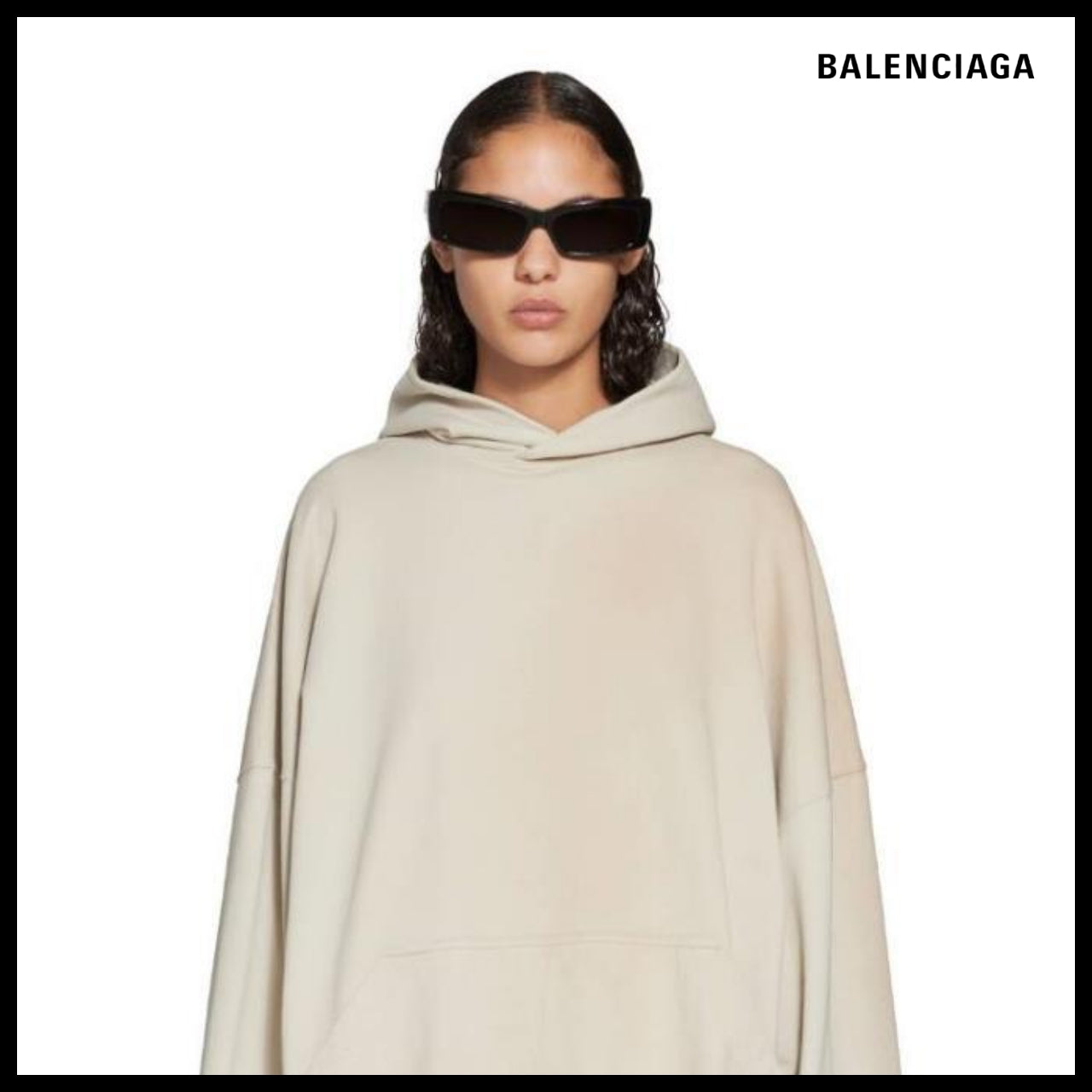 【BALENCIAGA】Oversized Hoodie Off White