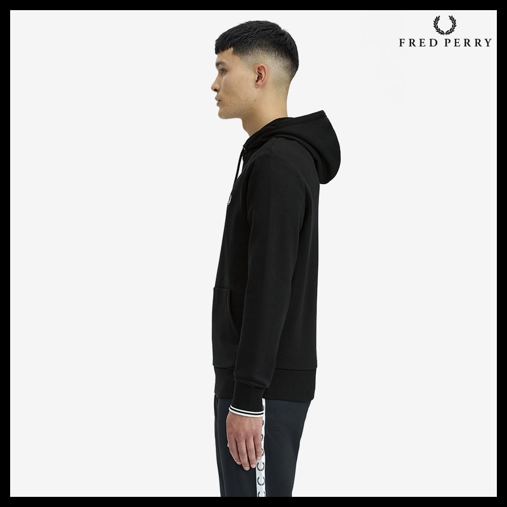 【FRED PERRY】Tip Hooded Sweatshirt Black