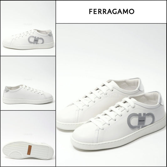 【Salvatore Ferragamo】030676 780983 Double Gancini Sneakers