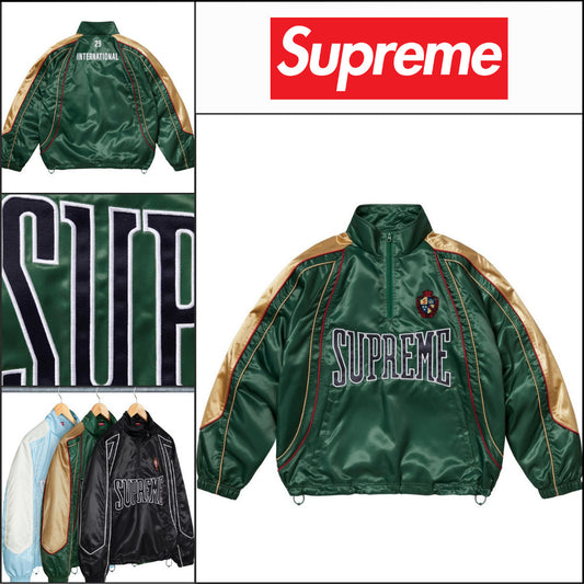 【Supreme】Satin Piping Pullover Green 25SS