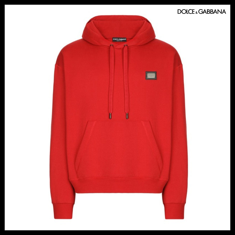 【Dolce & Gabbana】JERSEY HOODIE WITH BRANDED TAG