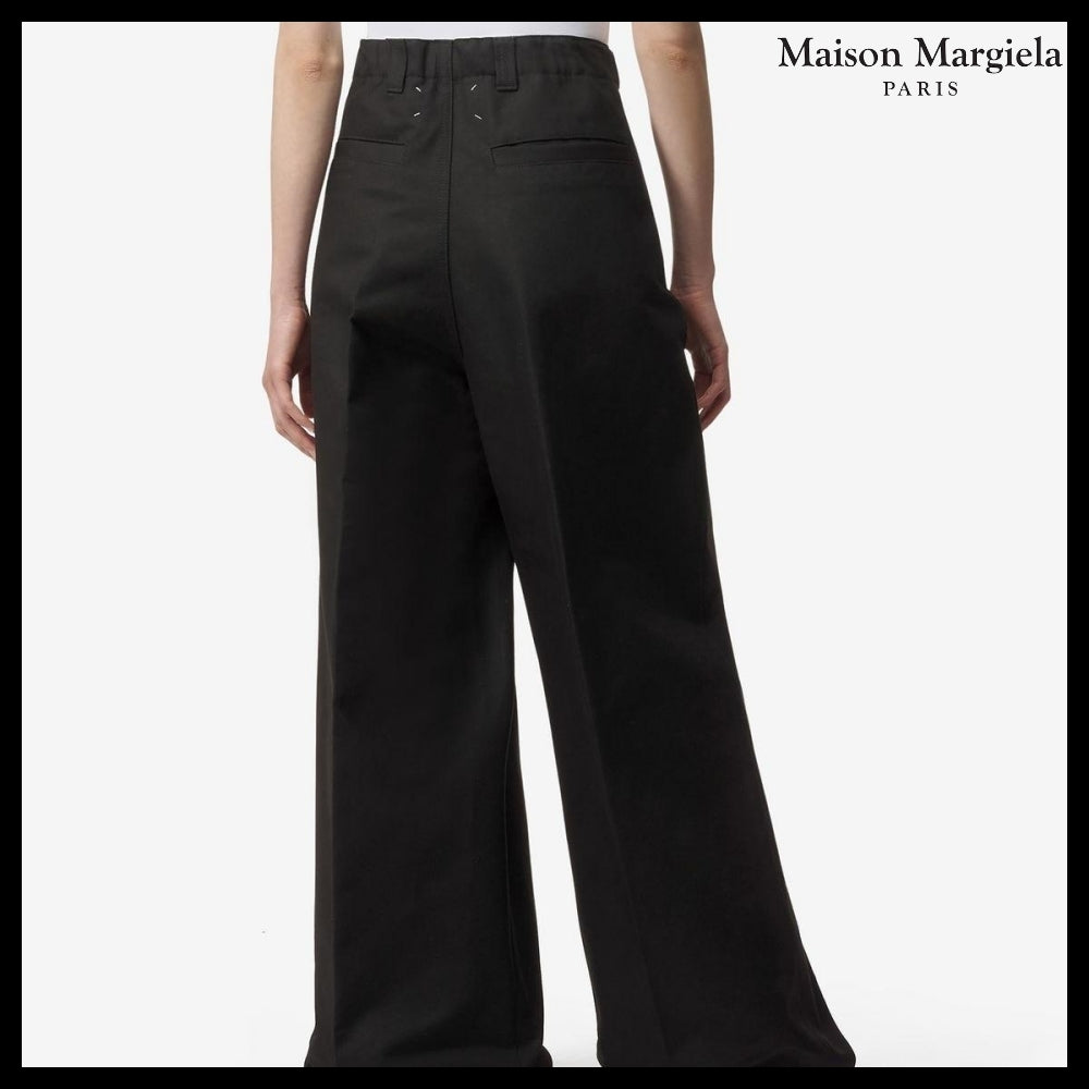 【Maison Margiela】Heavy Cotton Two Pleats Pants - Black