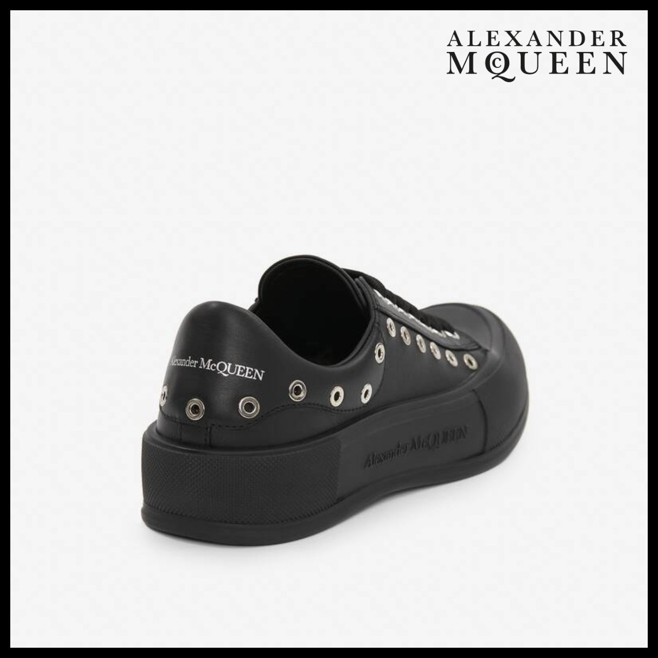 【Alexander Mcqueen】Men's Deck Plimsoll Black Silver
