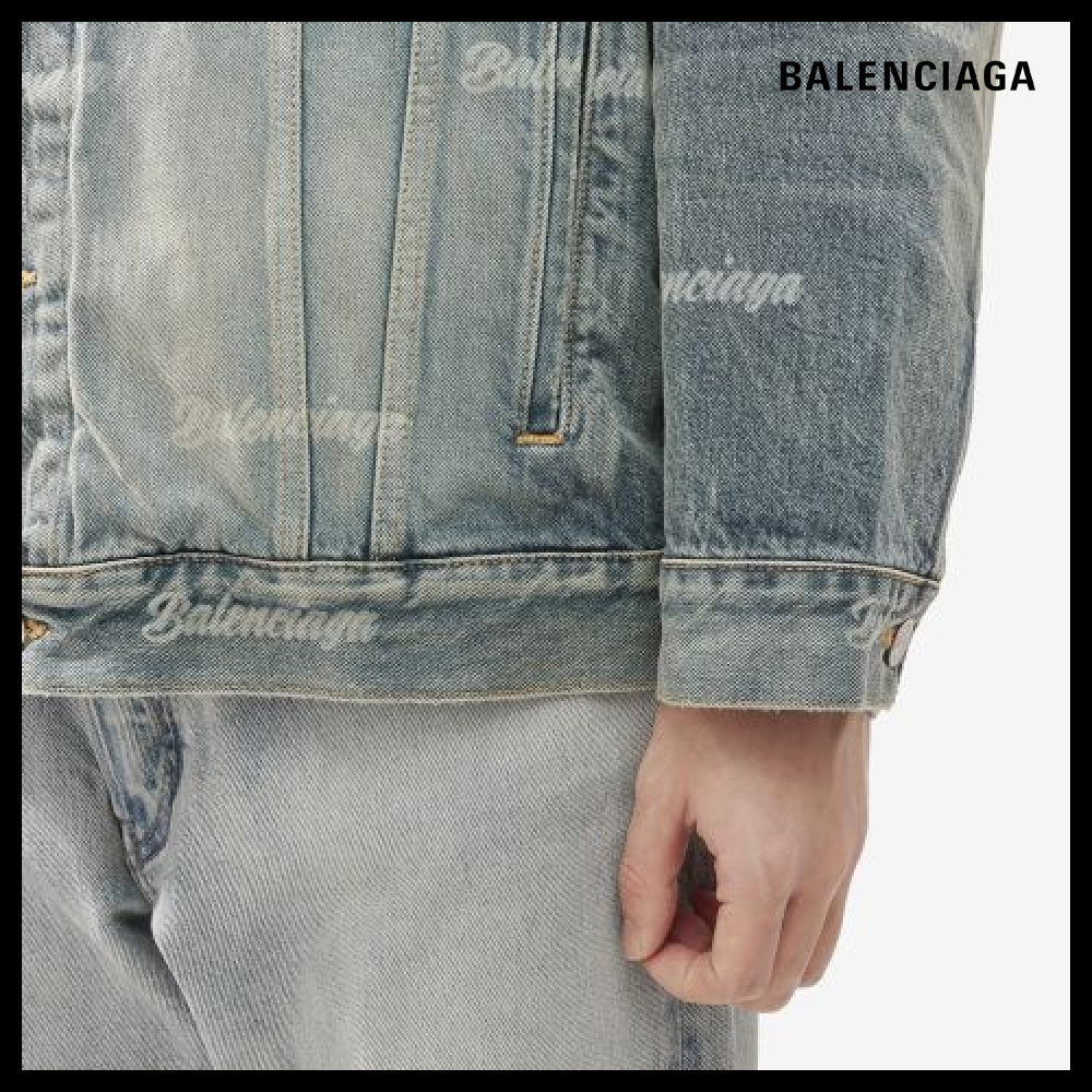 【BALENCIAGA】Large Fit Denim Jacket Sky Blue