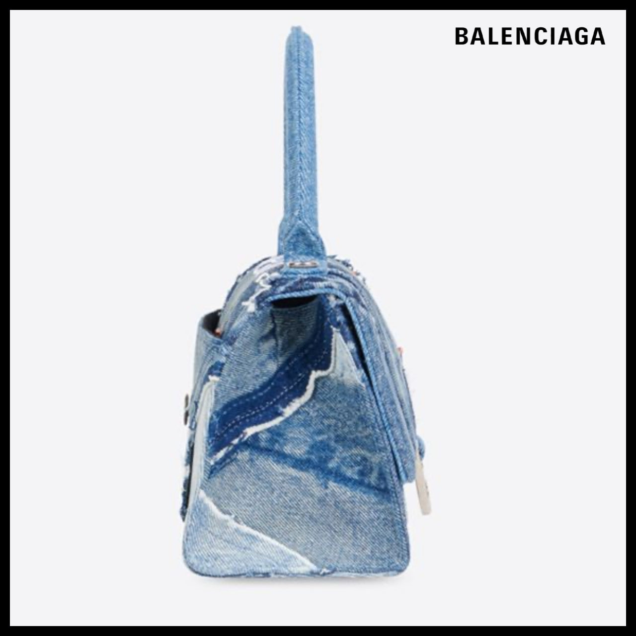 【BALENCIAGA 】Top Handle Denim B Logo Small Handbag