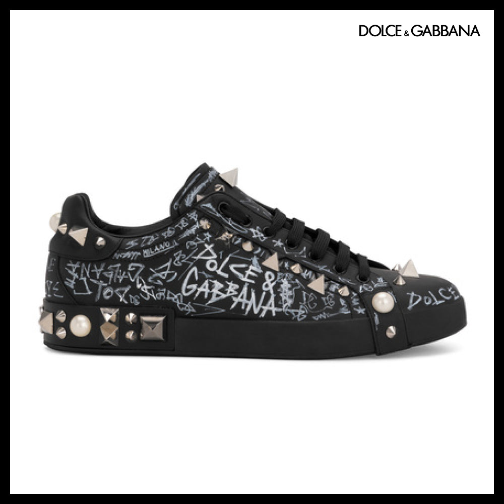 【Dolce & Gabbana】CALFSKIN NAPPA PORTOFINO SNEAKERS WITH