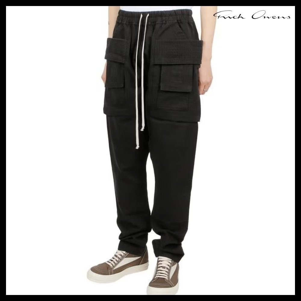 【RICK OWENS】Darkshadow Creatch Cargo Pants Black