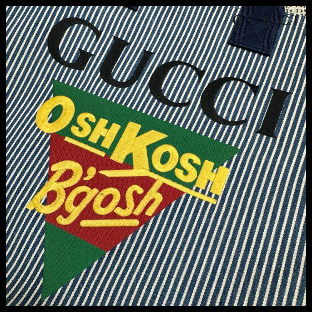 【GUCCI X OSHKOSH】Logo Stripe Square Tote Bag