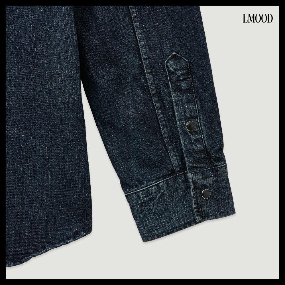【LMOOD】Leo Western Denim Shirt Midnight Blue
