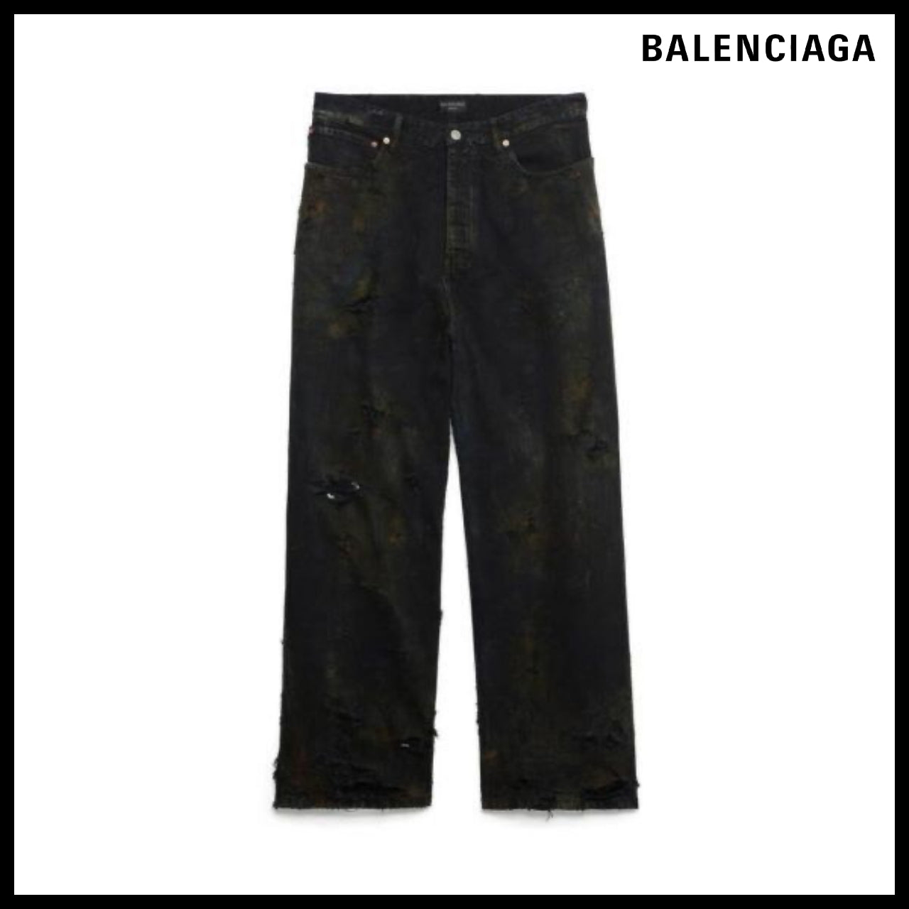 【BALENCIAGA】Super Destroyed Baggy Pants Black