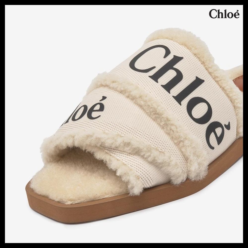 【CHLOE】ウッディ フラットミュール ホワイト