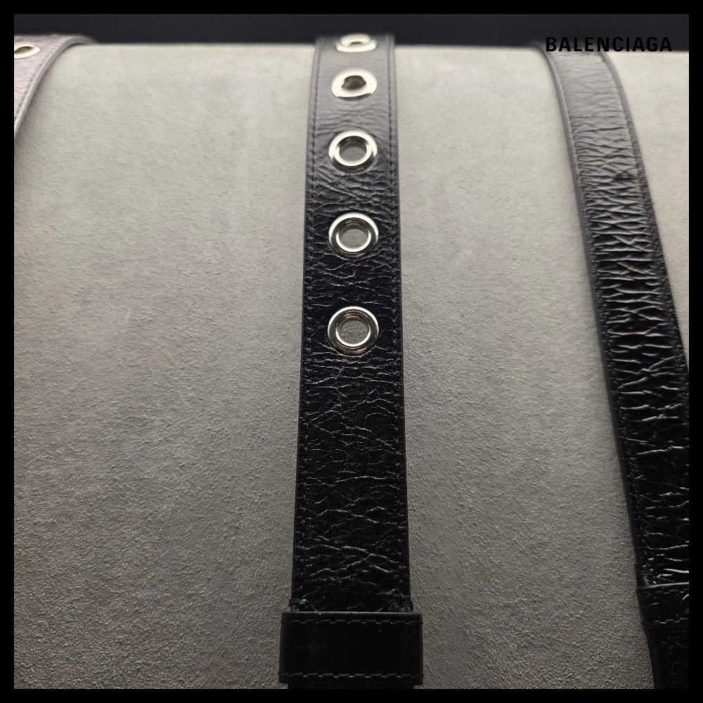 【BALENCIAGA】Le Cagole Belt in Black Silver