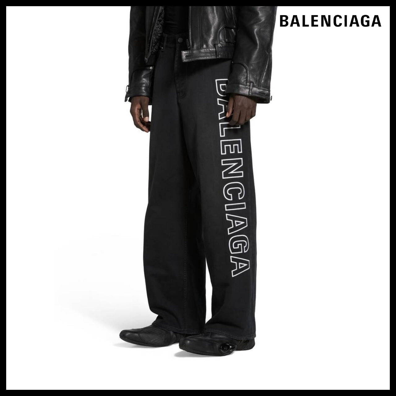 【BALENCIAGA】Outline Baggy Pants Black