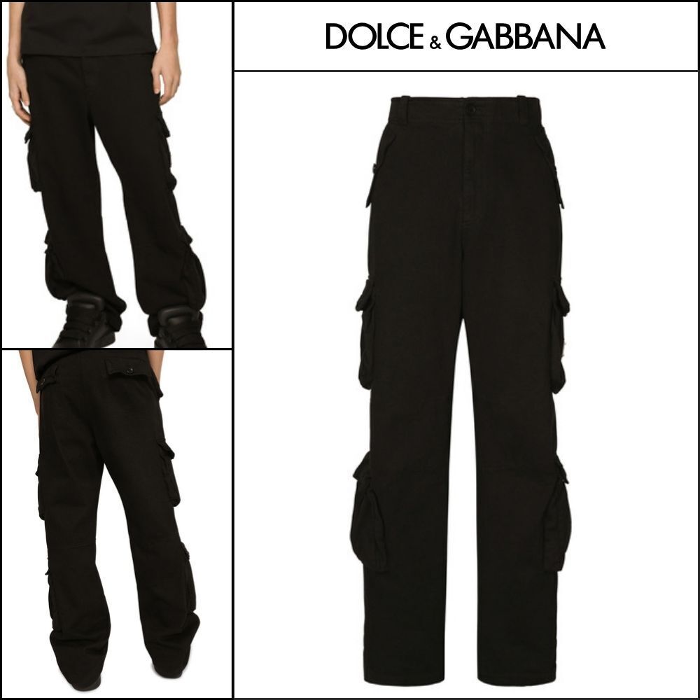 【Dolce & Gabbana】GARMENT-DYED COTTON CARGO PANTS