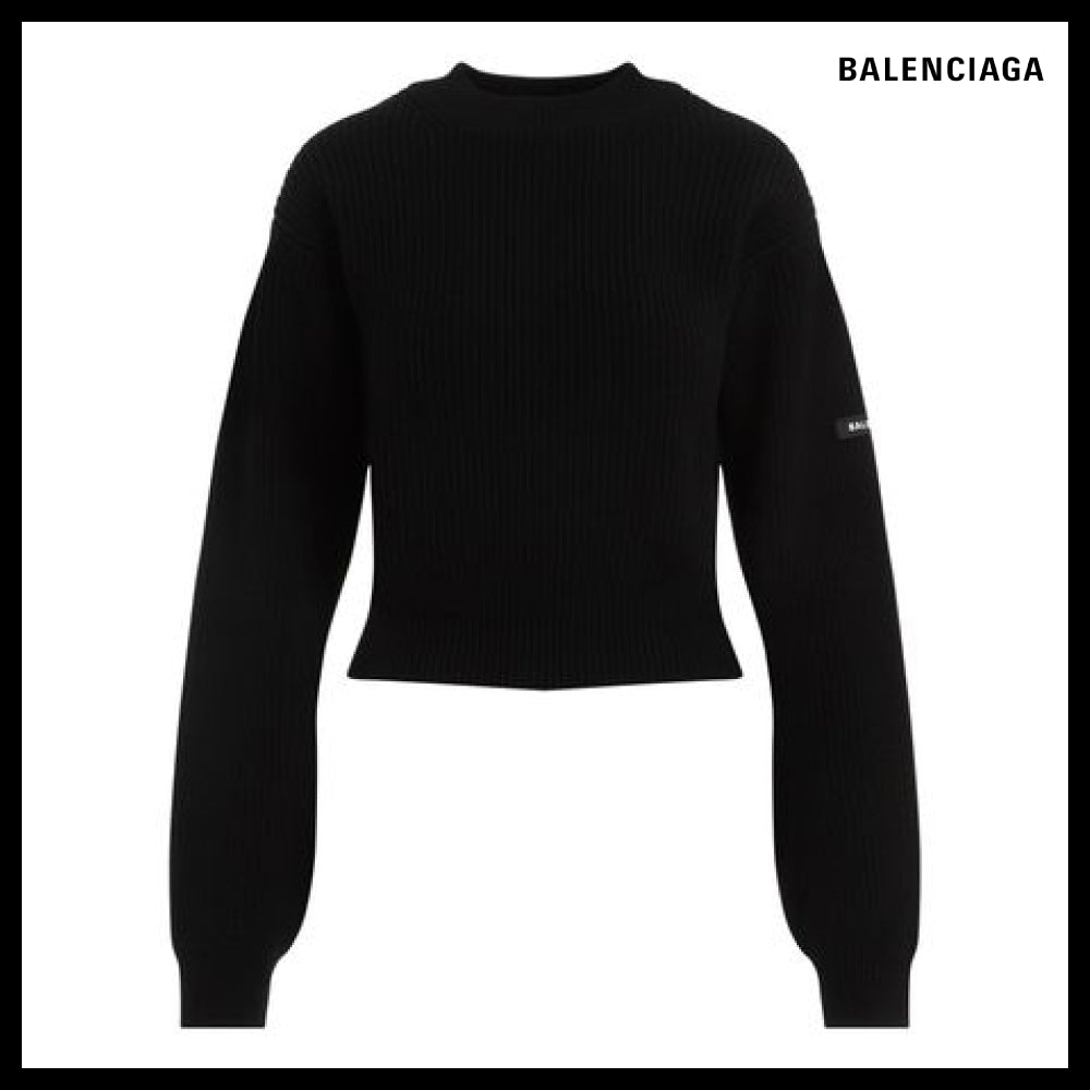 ★BALENCIAGAアウトレット セール ★RLogo Sleeve Wool Knit