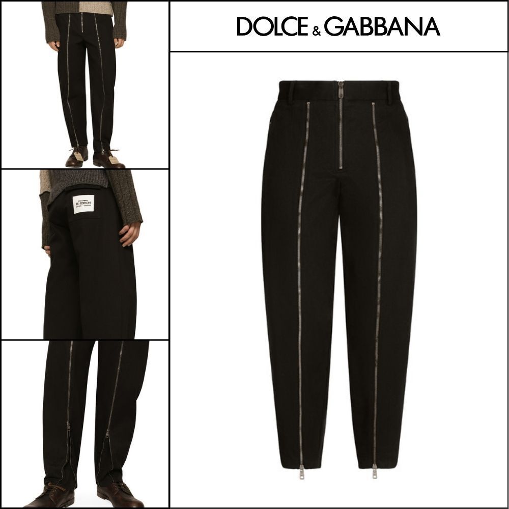 【Dolce & Gabbana】WASHED STRETCH GABARDINE PANTS WITH
