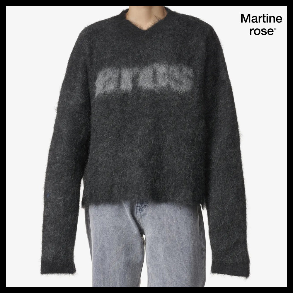 【MARTINE ROSE】Eros V-Neck Knit Charcoal