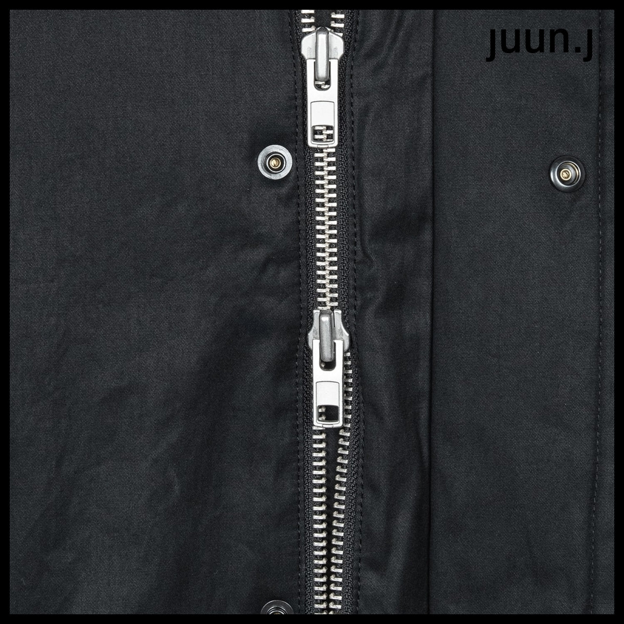 【JUUN.J】Cotton Stand Collar Flight Jumper Black