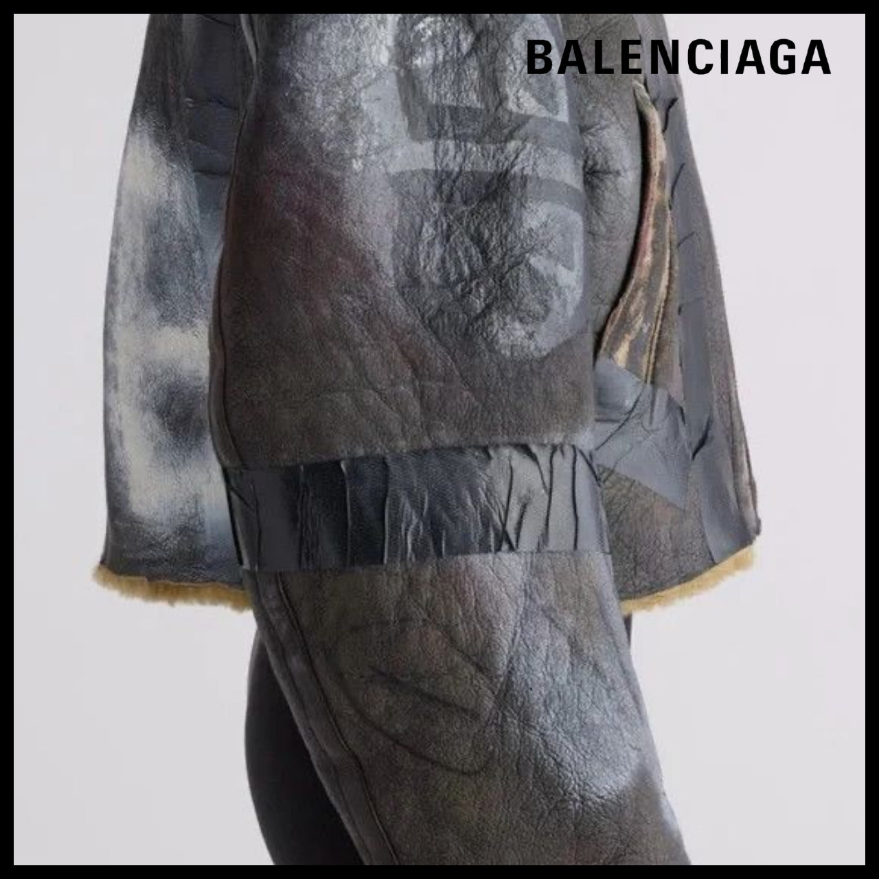 【BALENCIAGA】Taped Aviator Jacket in Brown/Beige