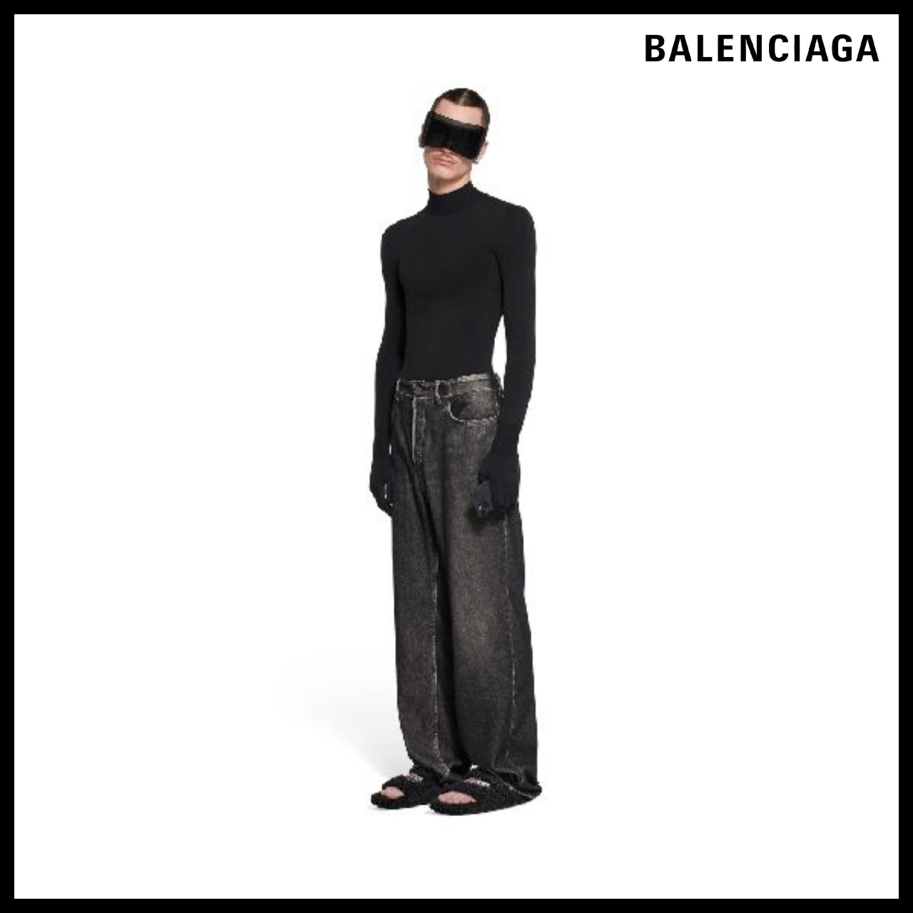 【BALENCIAGA】Denim Trompe L’Oeil Pants