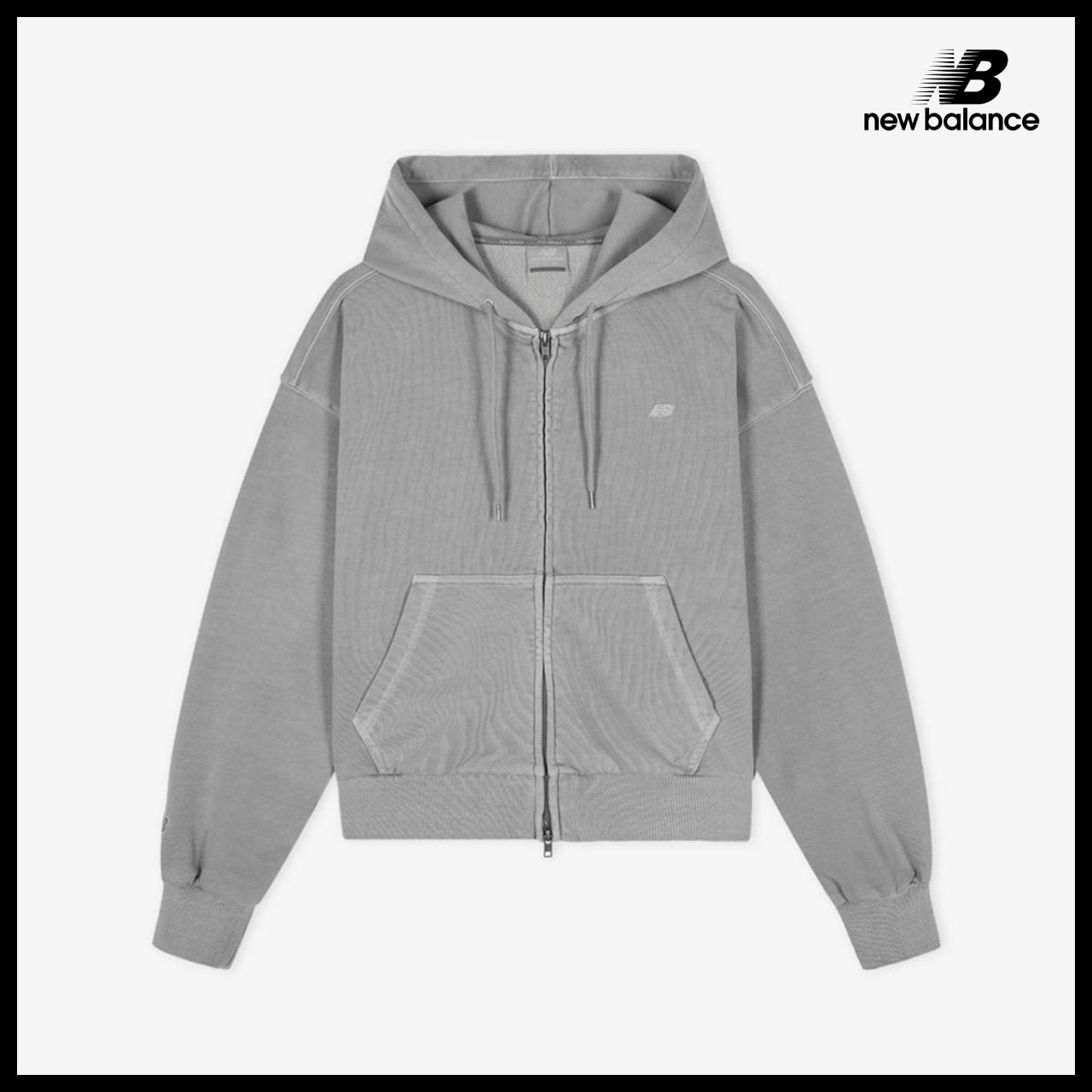 【New Balance】Women Essential Dyeing Hoodie Light Gray
