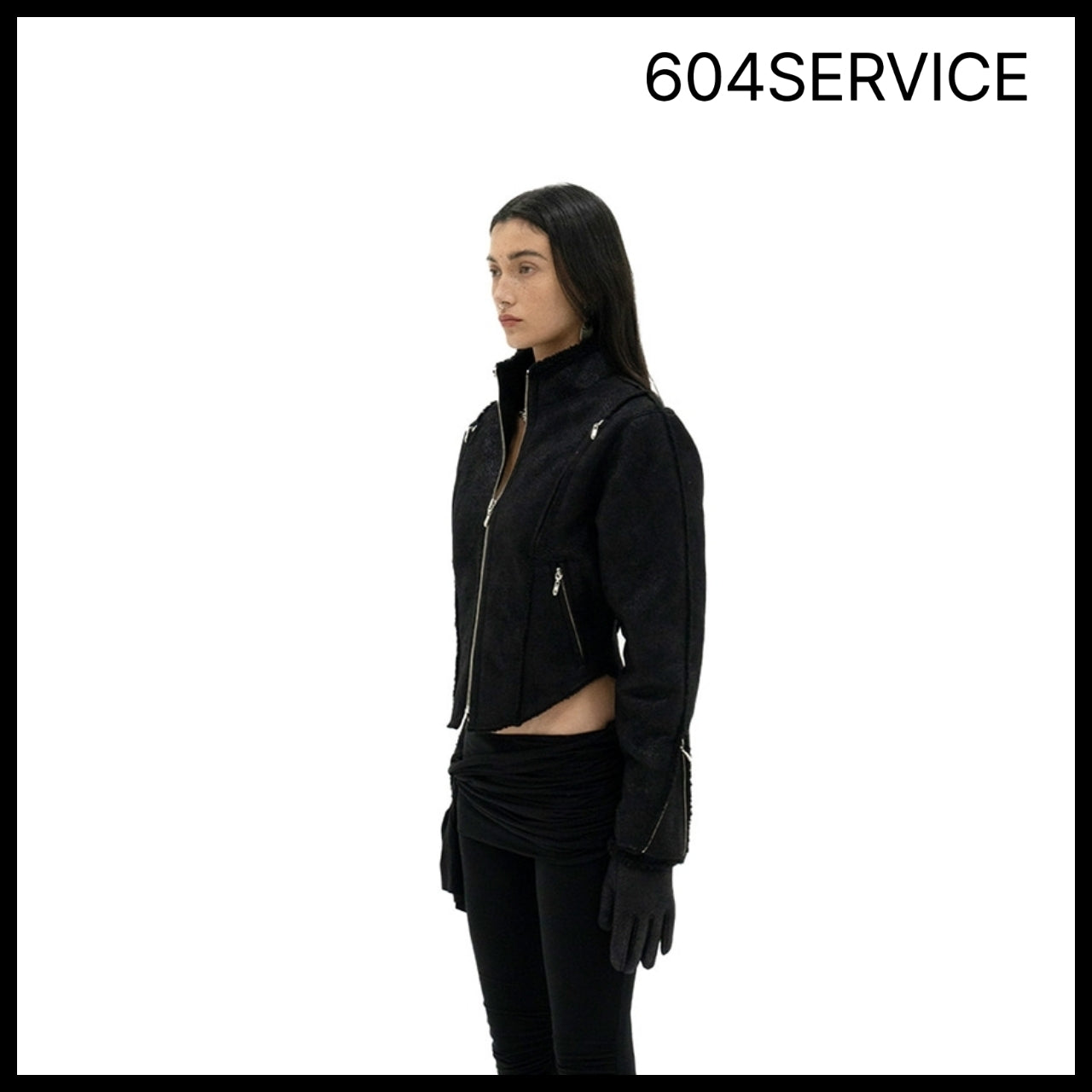 【604service】MOTORCYCLE SHEARLING JACKET