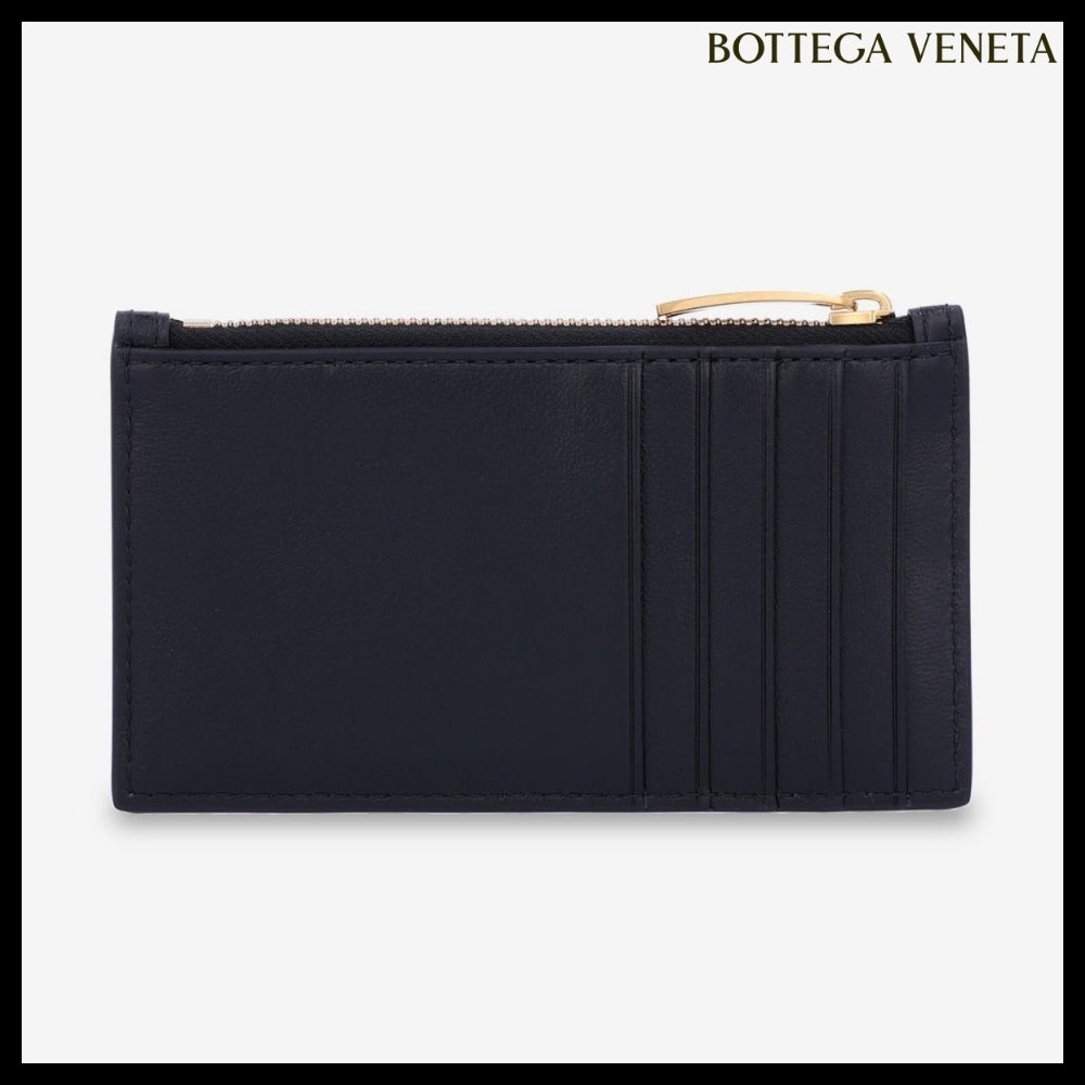 【BOTTEGA VENETA】Cassette 5-Slot Zip Card Holder Black