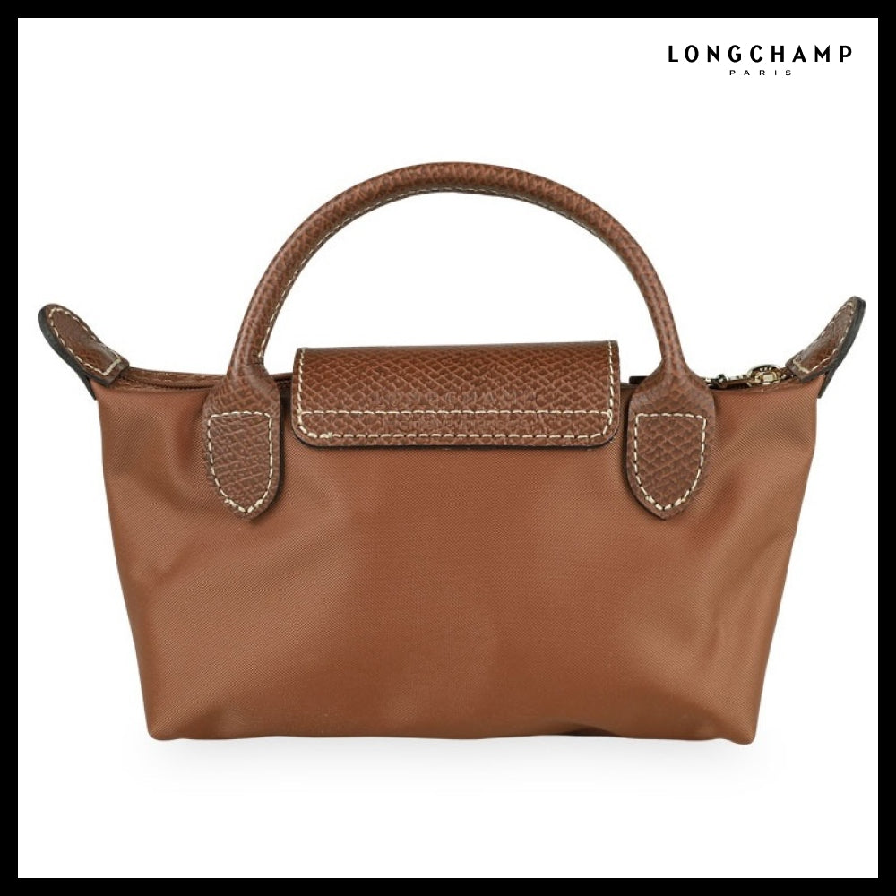 【Longchamp】Le Pliage Original Handle Pouch Brown
