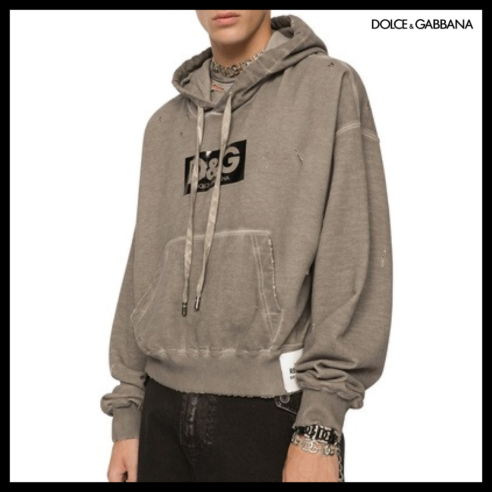 【Dolce & Gabbana】JERSEY HOODIE WITH PATCH Re-Edition