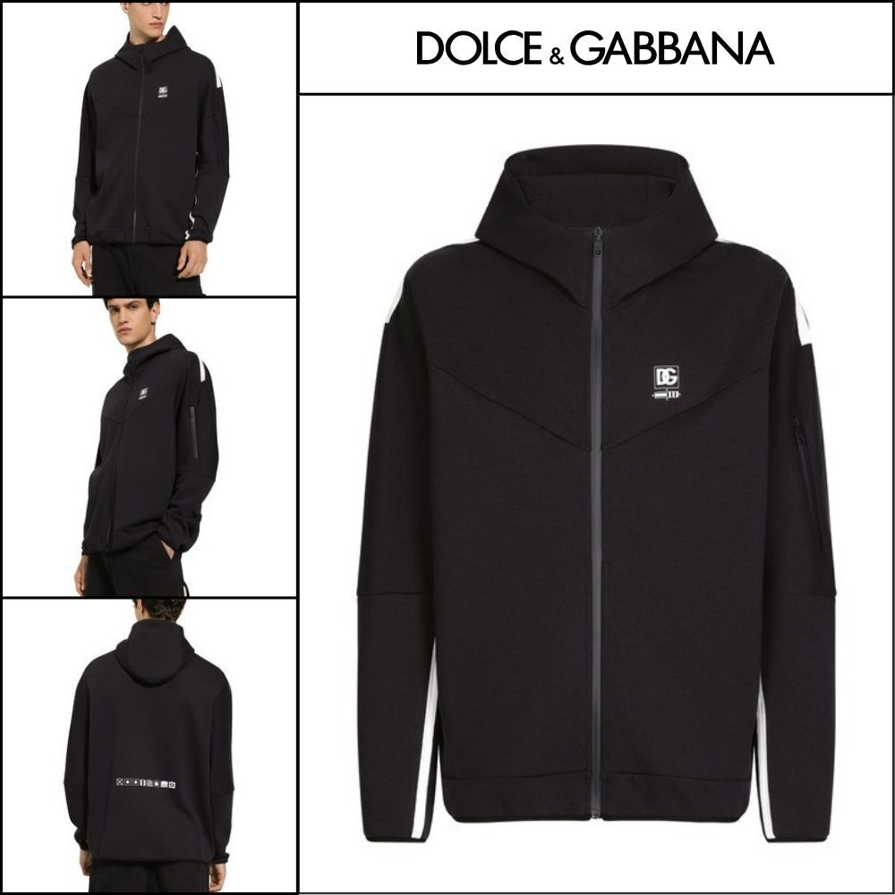 【Dolce & Gabbana】ZIP-UP HOODIE WITH MARINA PRINT