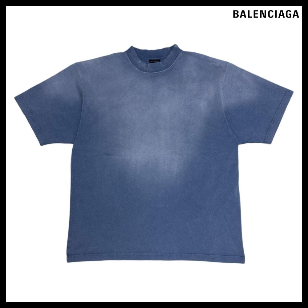【BALENCIAGA】Hand-Drawn T-shirt Blue