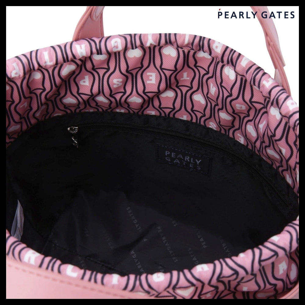 【PEARLY GATES】Embossed Logo Pattern Keyring Bucket Bag