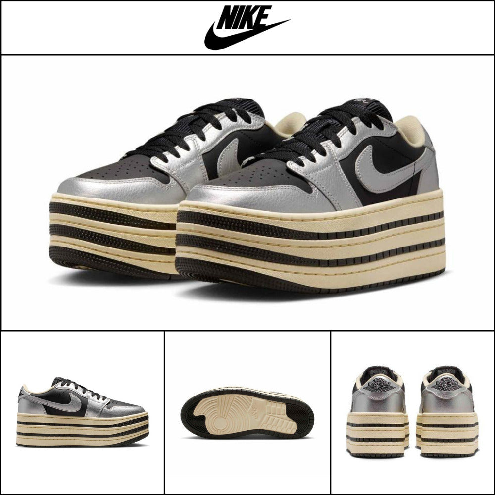【Nike】AIR JORDAN 1 TRIPLE STACK METALLIC SILVER MUSLIN