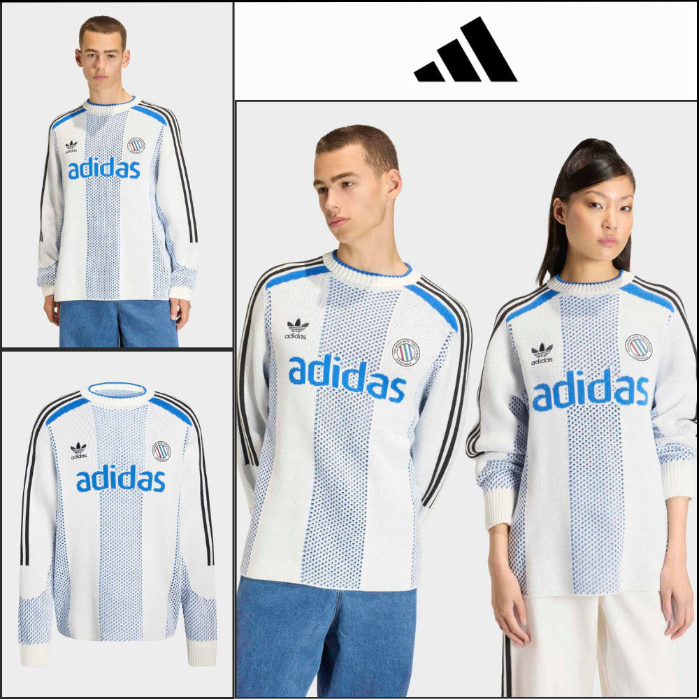 【ADIDAS】Block Core White Lightweight Long Sleeve Knit