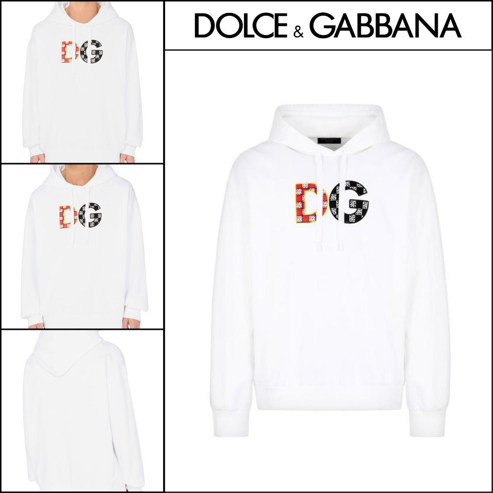 【Dolce & Gabbana】Jersey Sweatshirt with DG Patch White