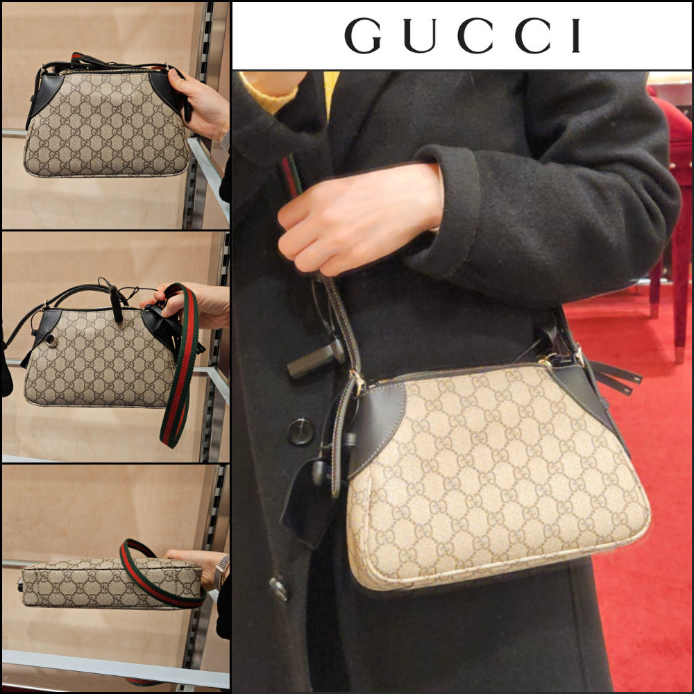【GUCCI】GG emblem icon canvas small two-way bag