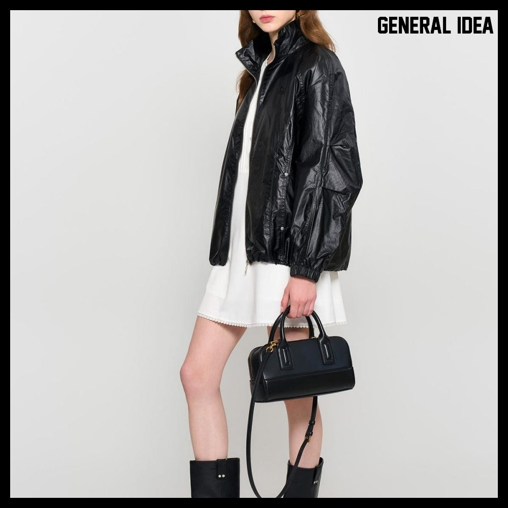 【GENERAL IDEA】Glossy Coating Jumper - Black