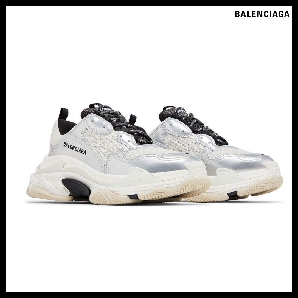 【BALENCIAGA】Triple S Sneaker Black White Silver
