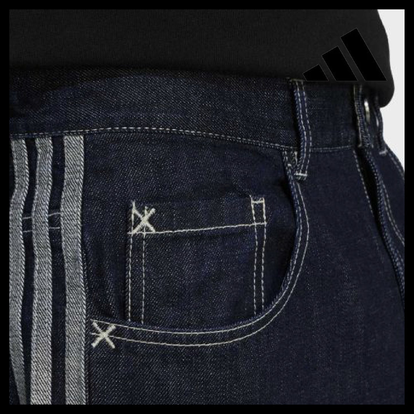 【ADIDAS】90s Alternative Sports Wide Leg Skater Jeans Navy