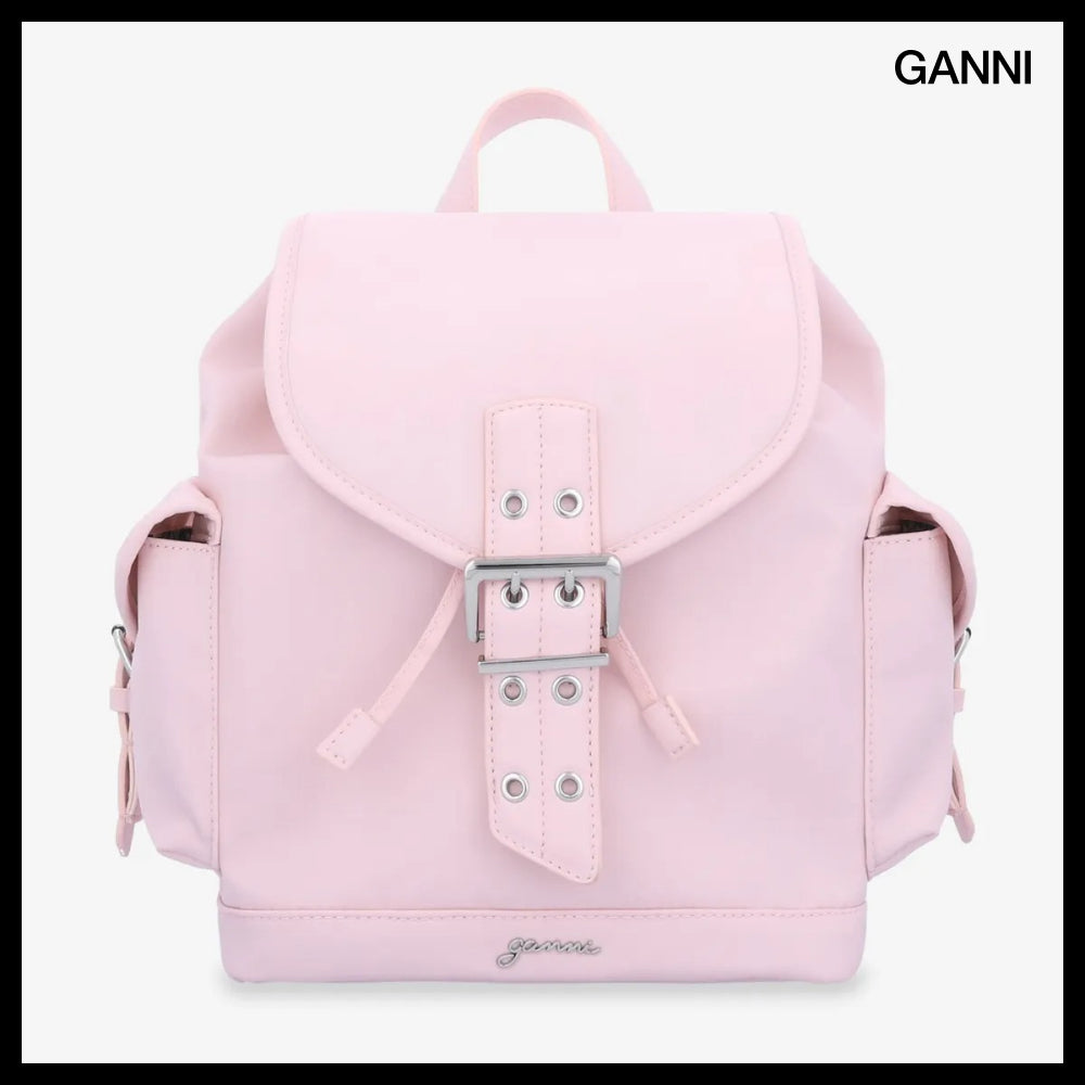 【Ganni】Small Buckey Backpack Chalk Pink