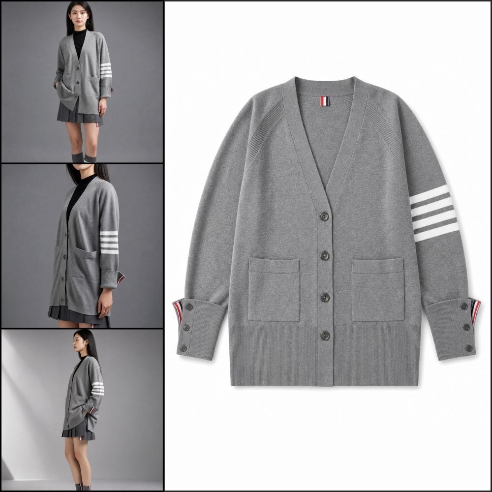 【Thom Browne】Jersey Stitch Cotton 4-Bar Exaggerated Fit