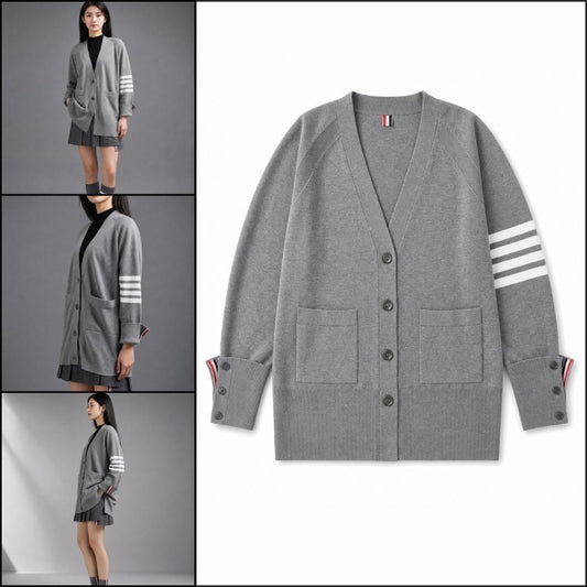 【Thom Browne】Jersey Stitch Cotton 4-Bar Exaggerated Fit