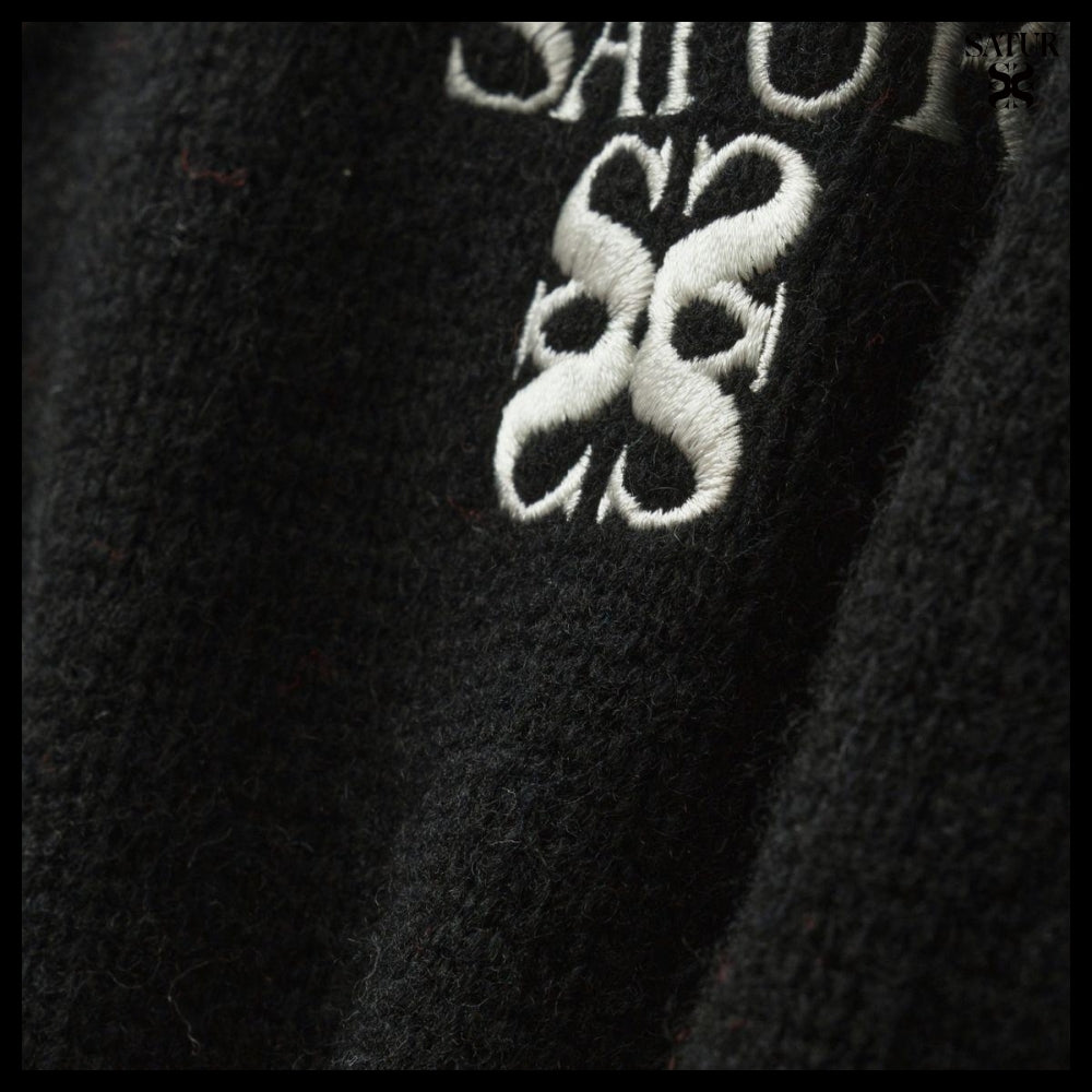 【SATUR】Women's Signature Logo Cashmere Blend Knit Zip-Up