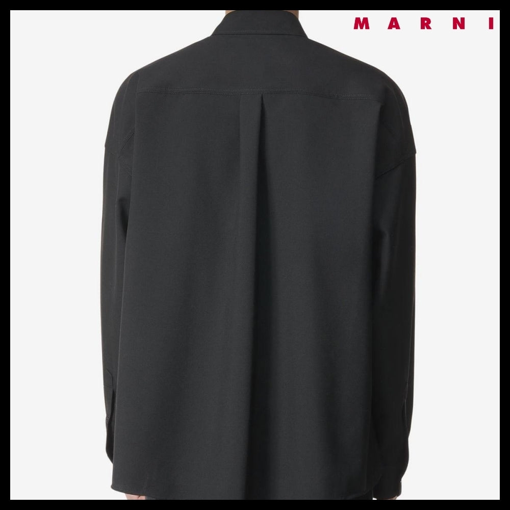 【MARNI】Tropical Wool Shirt Blueblack