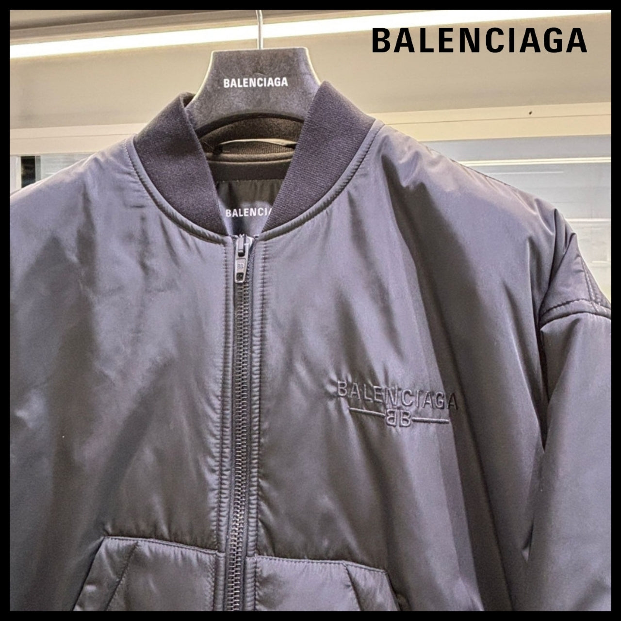 【BALENCIAGA】Logo Technical Fabric Bomber Jacket