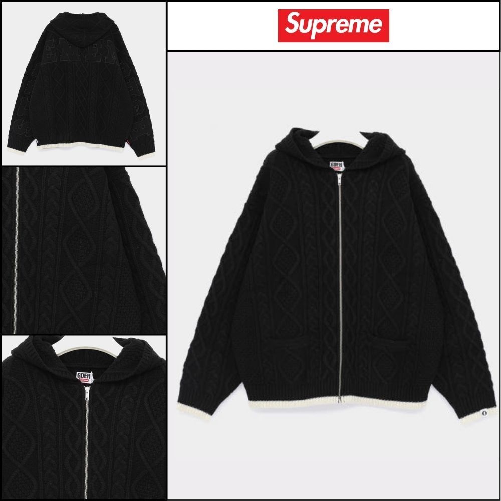 【100%正規品保証 Supreme】 Zip Up Hooded Sweater Knit Jacket