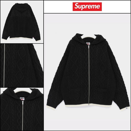 【100%正規品保証 Supreme】 Zip Up Hooded Sweater Knit Jacket