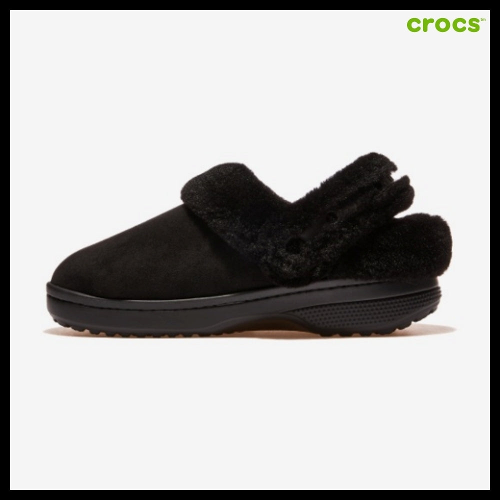 【CROCS】Classic Unforgettable Suede Clog Black