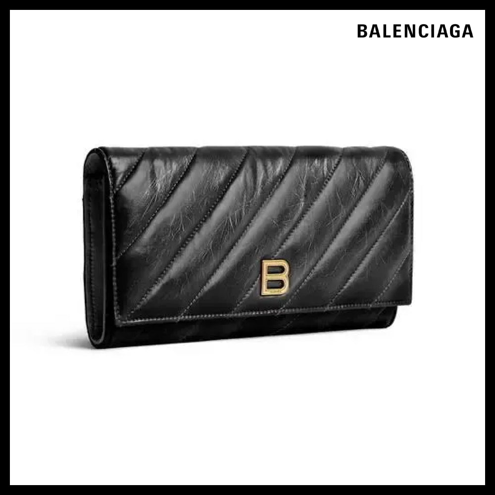 【BALENCIAGA】Crush Wallet On Chain In Black